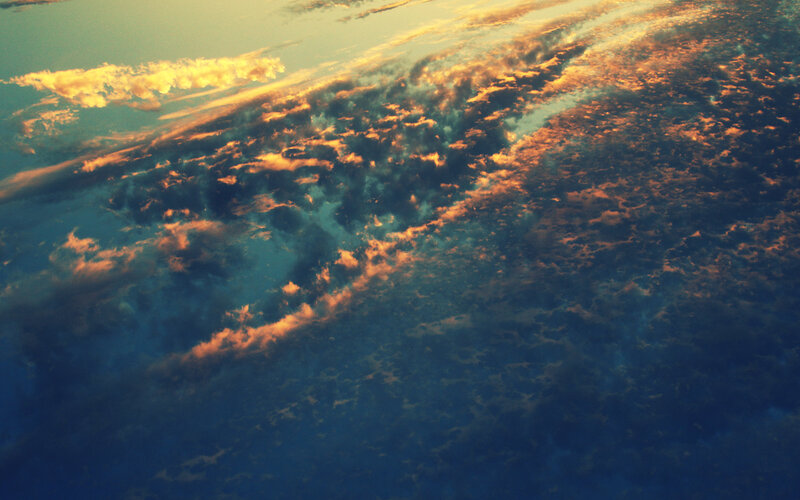 Sunset clouds from above