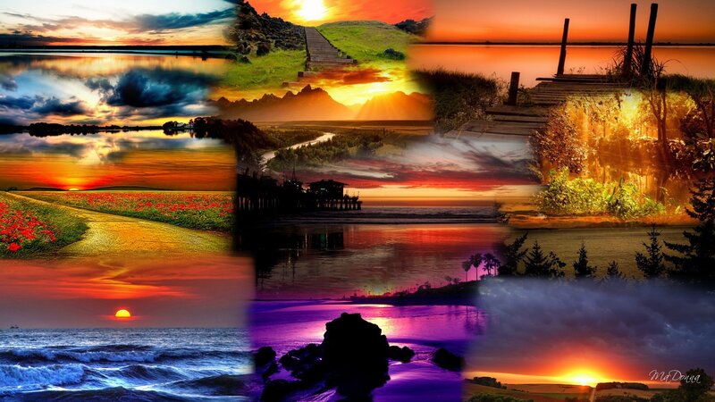 sunset collage landscape