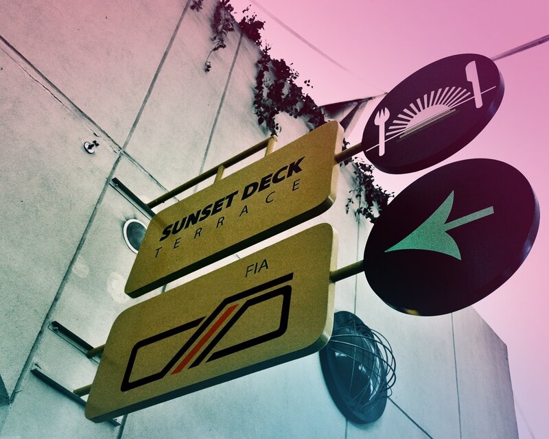 Sunset Deck Terrace sign