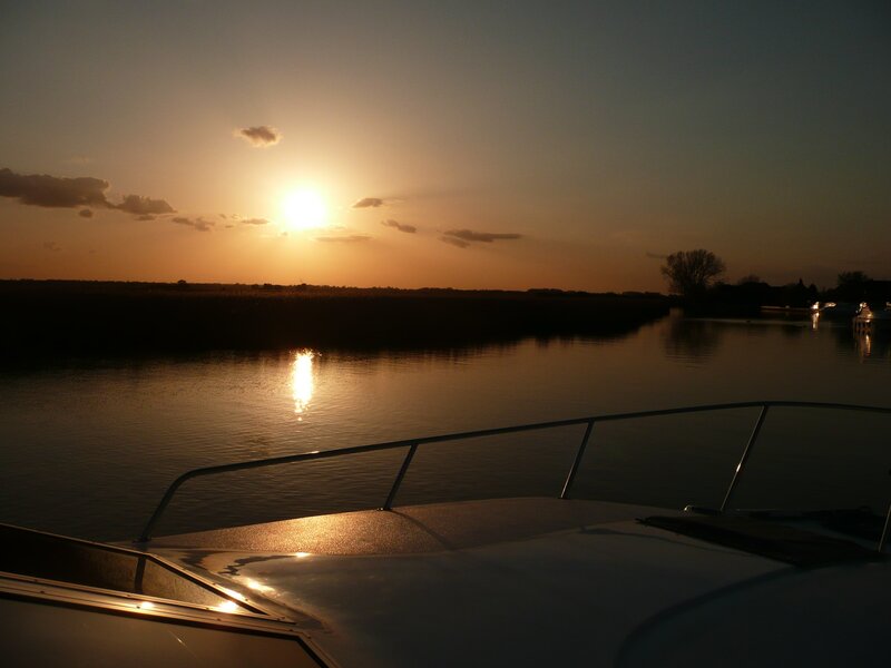 Sunset from a boat on the water
