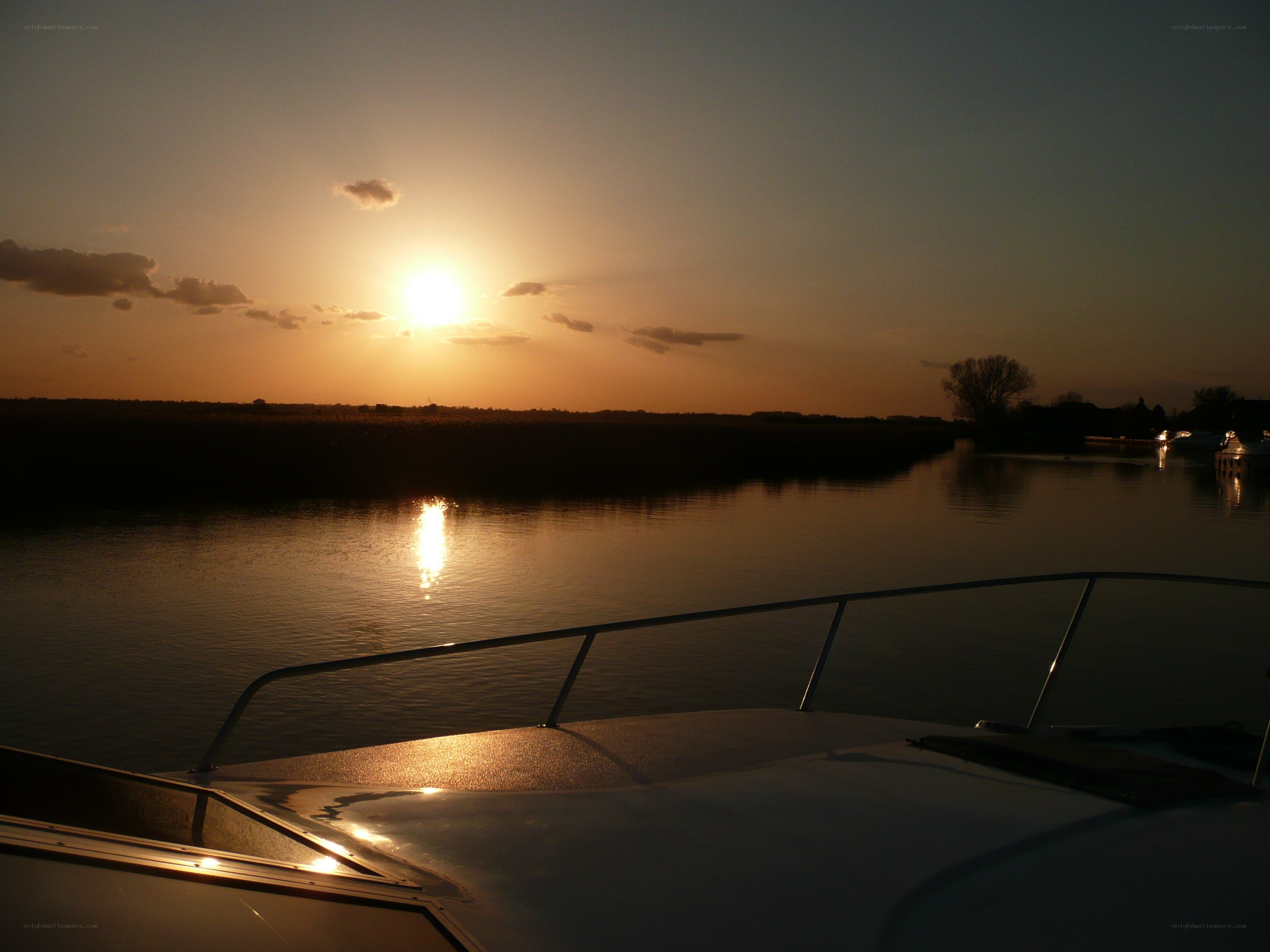 Sunset from a boat on the water