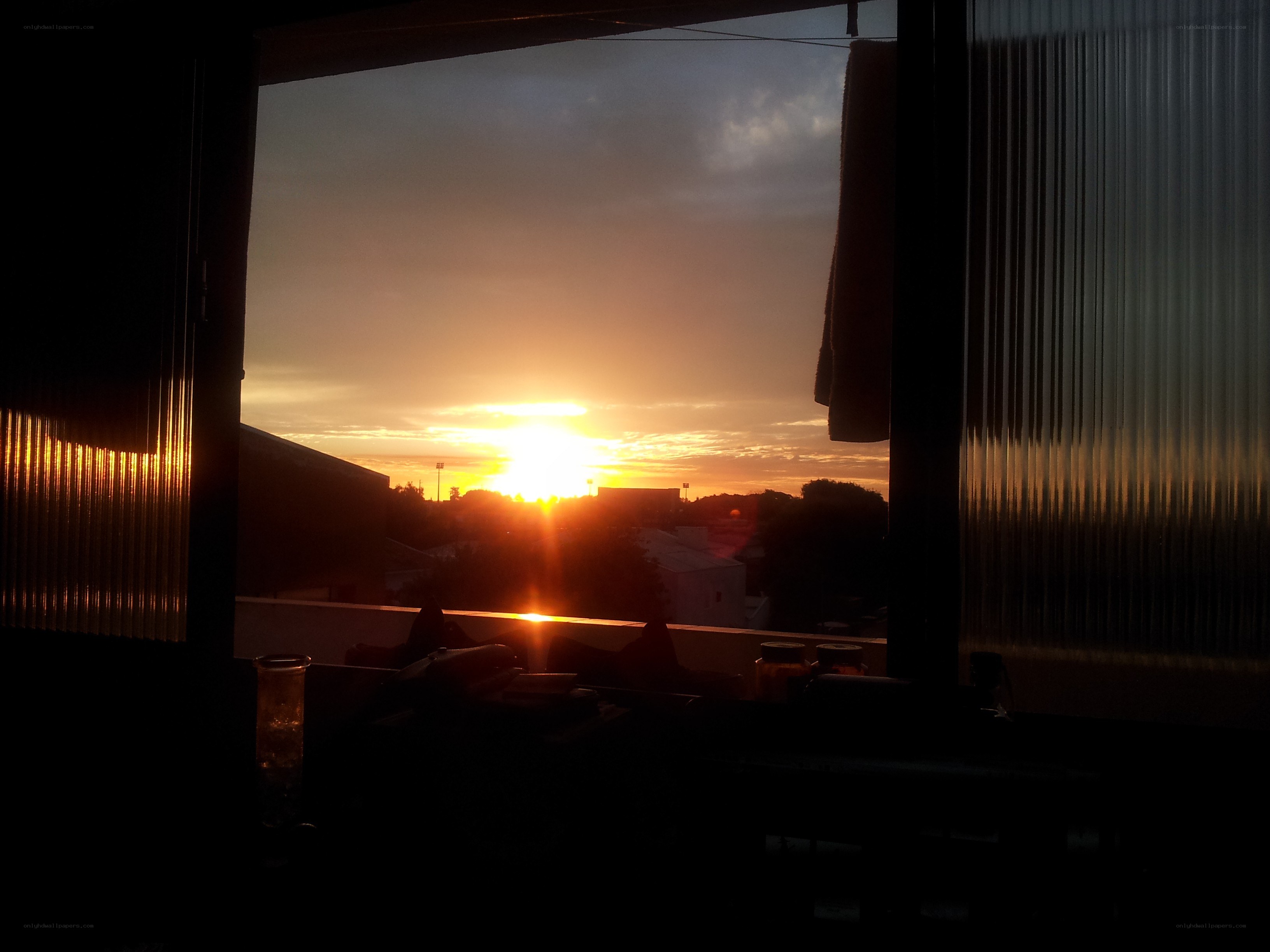 sunset from balcony view