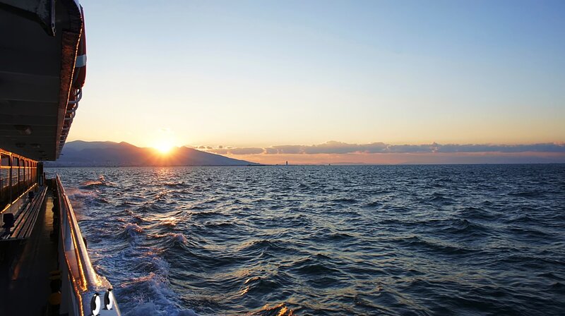 Sunset from Boat Deck — Blue, Serene