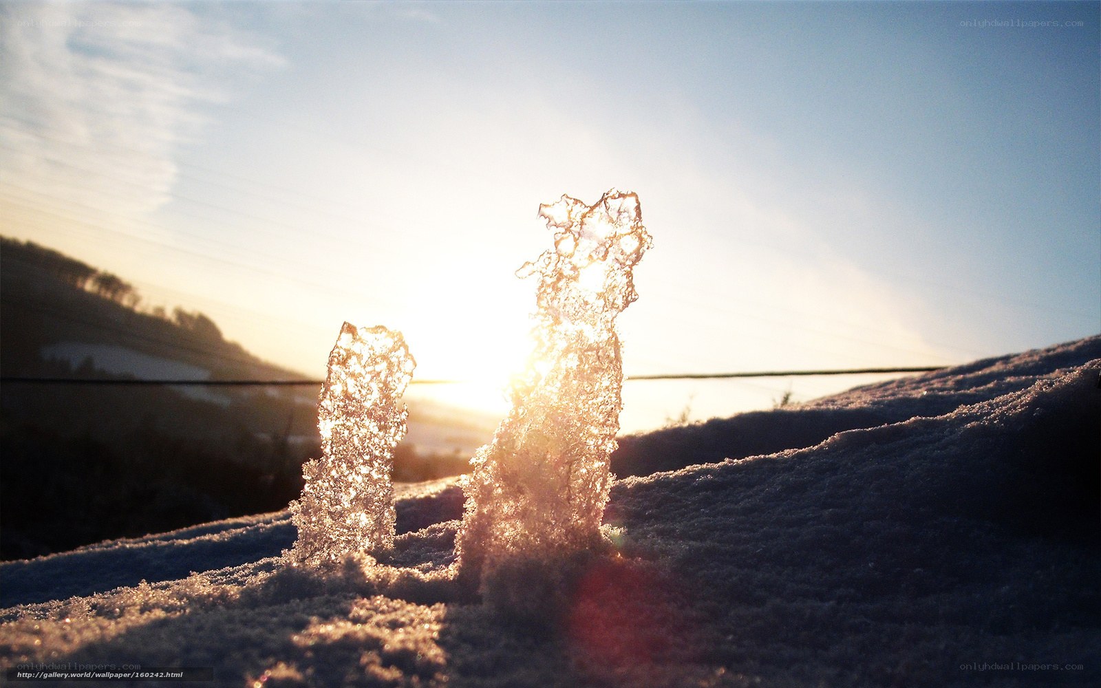Sunset ice formations