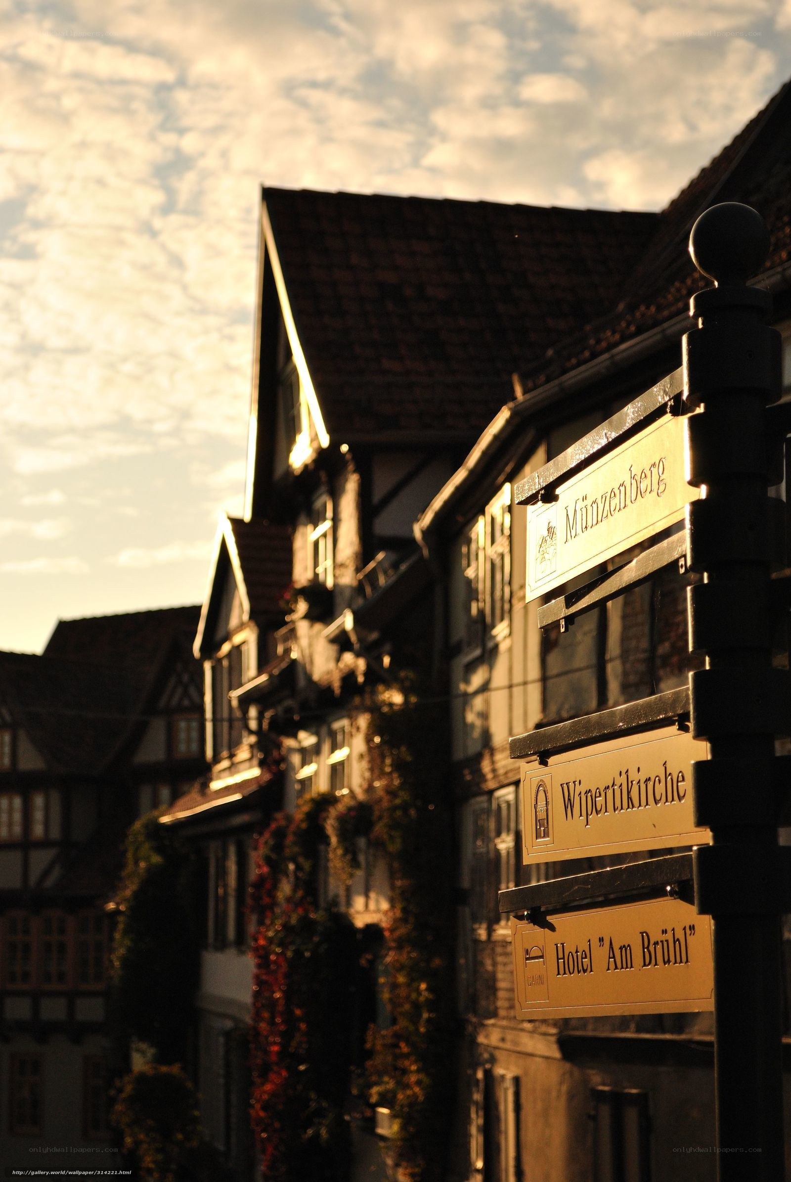 Sunset in a German town