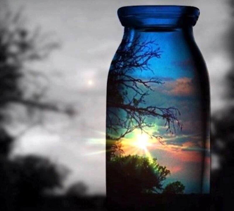 Sunset in a Glass Bottle