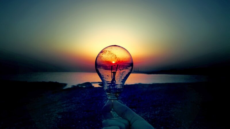 Sunset in a light bulb