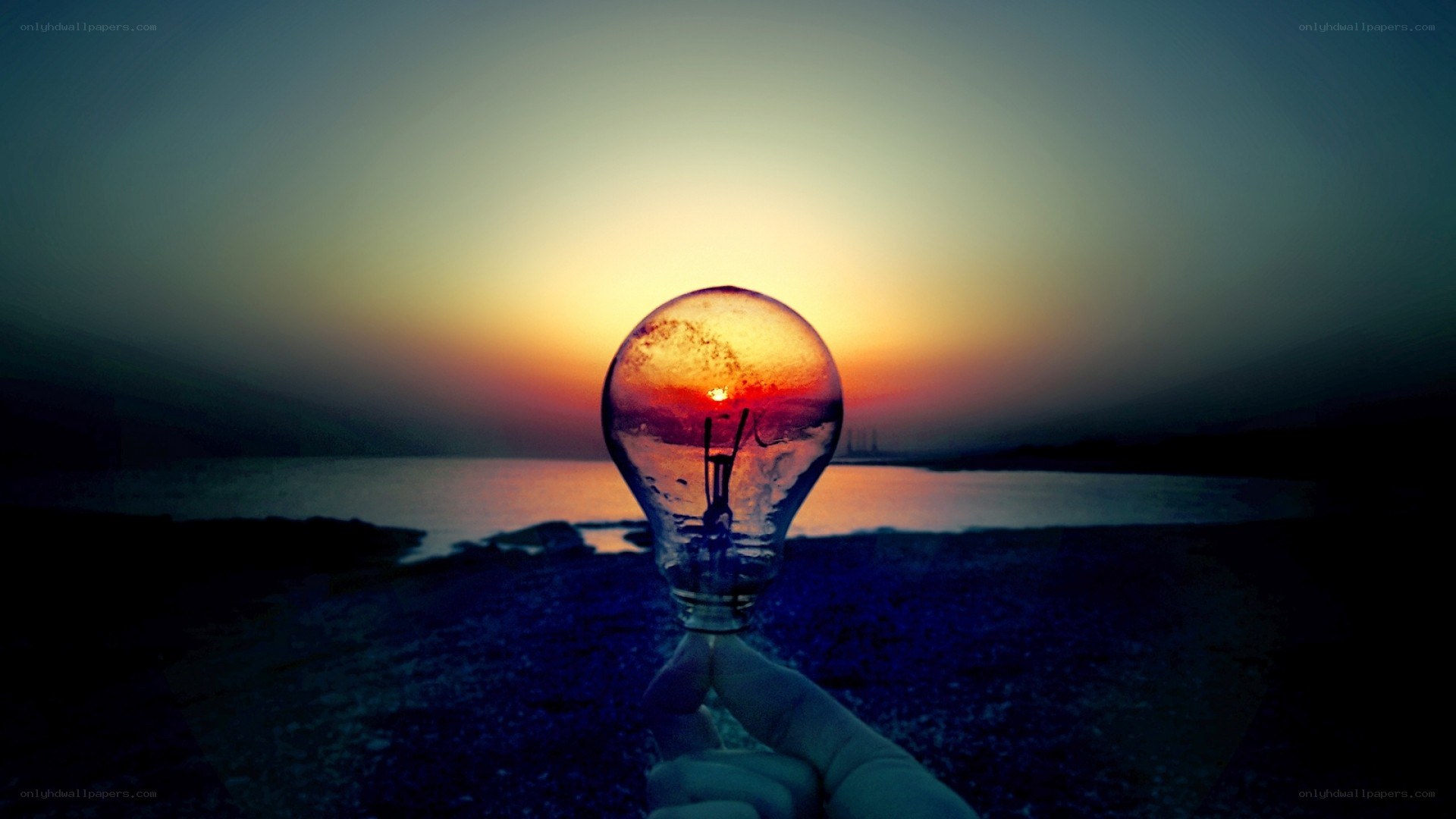 Sunset in a light bulb