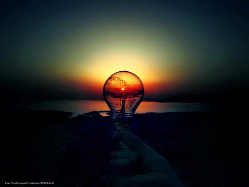 Sunset in a light bulb