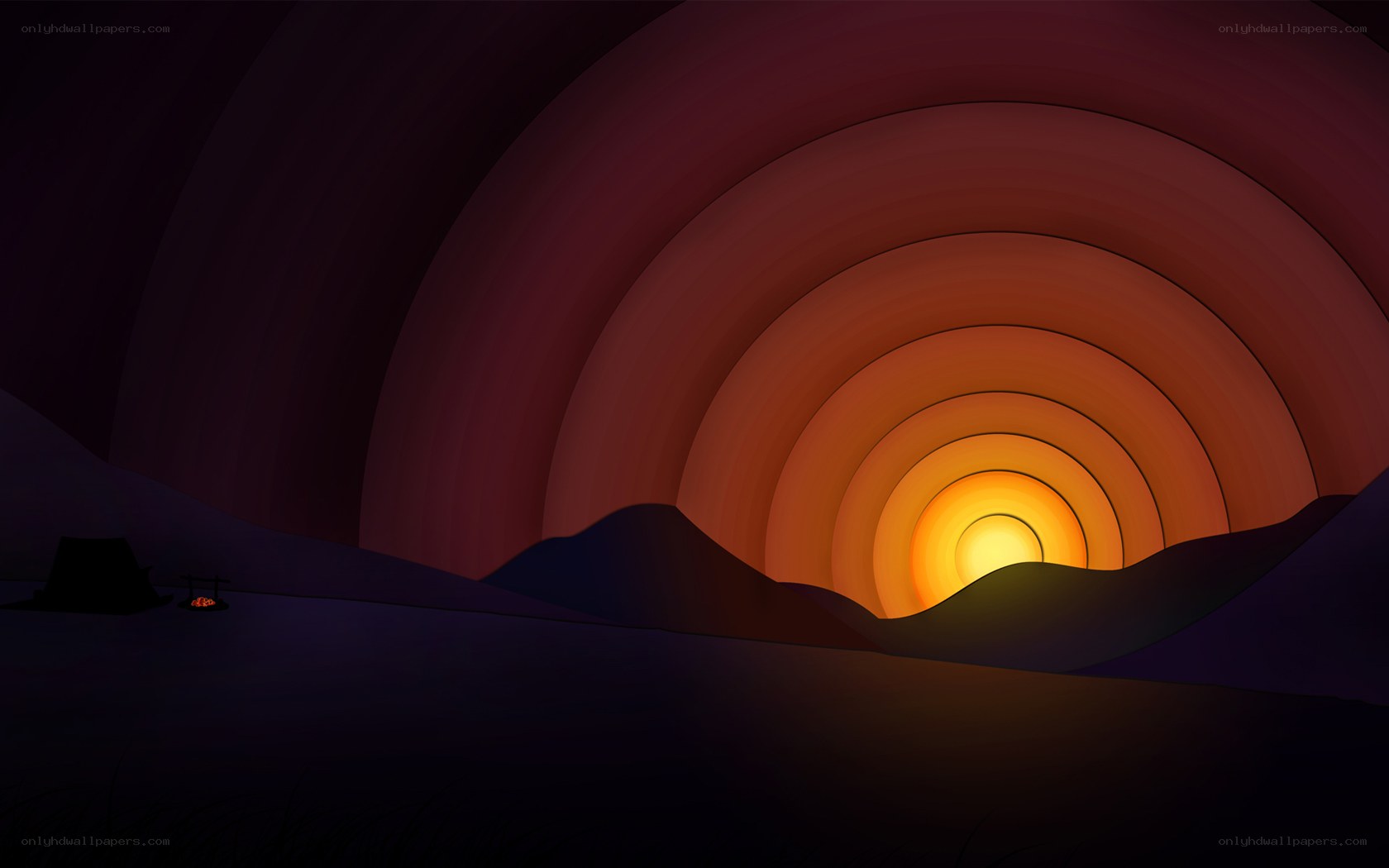 sunset in a tunnel