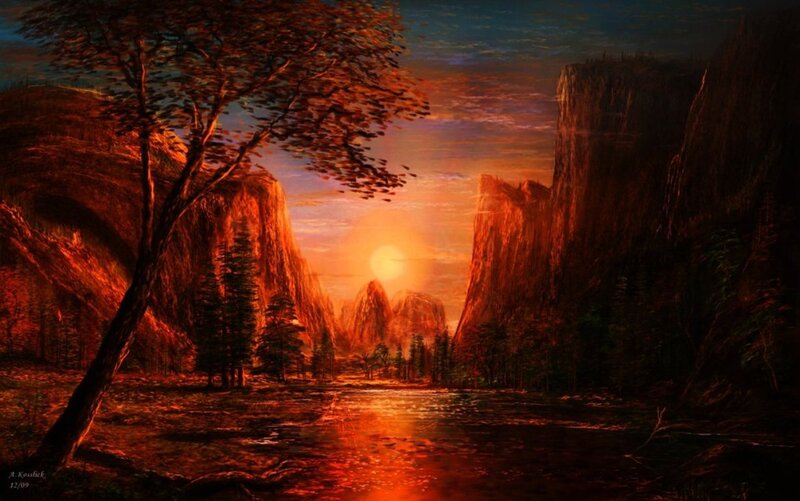 Sunset in Canyon — Orange
