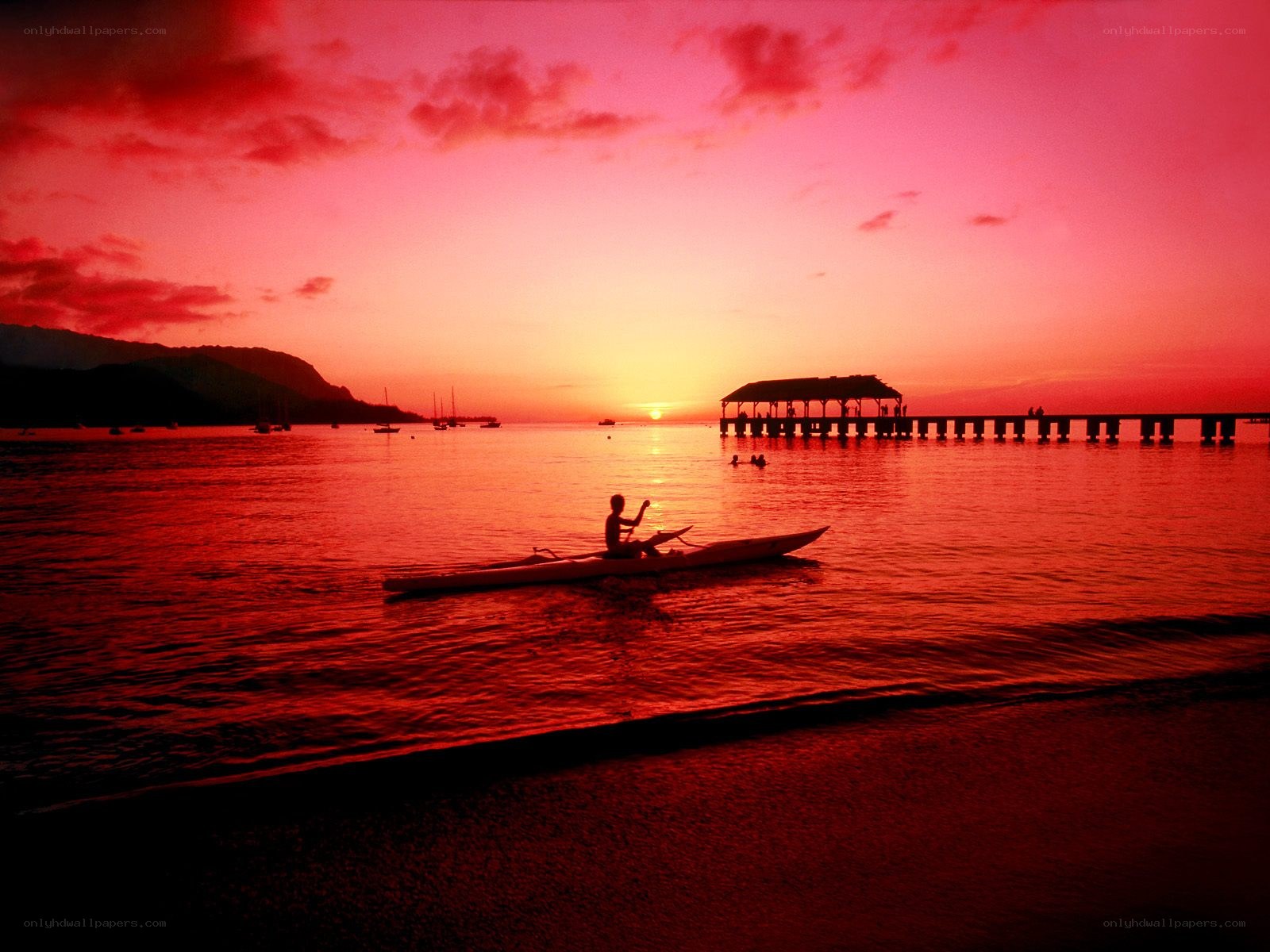 Sunset kayaking at the pier