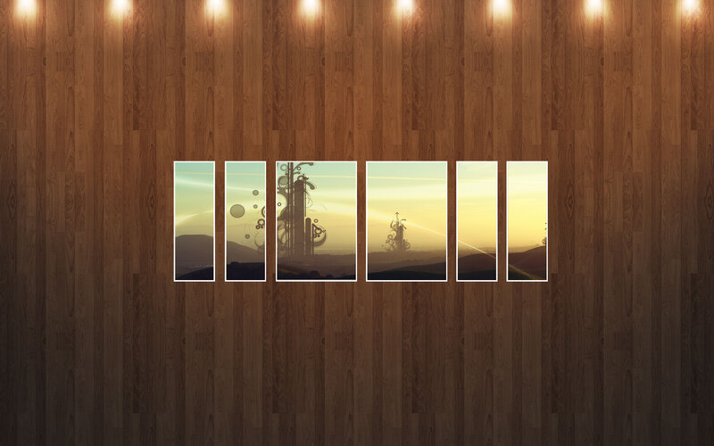sunset landscape art panels