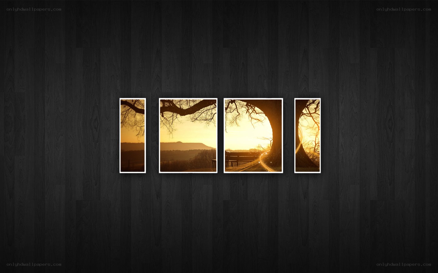 sunset landscape collage