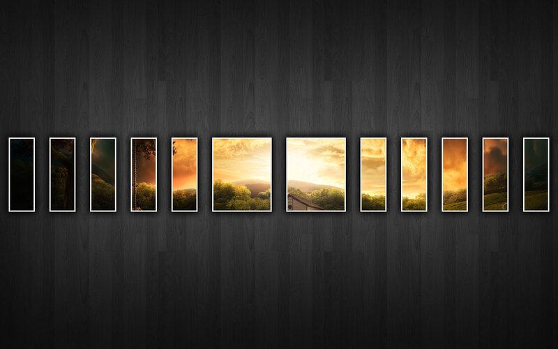 Sunset landscape collage
