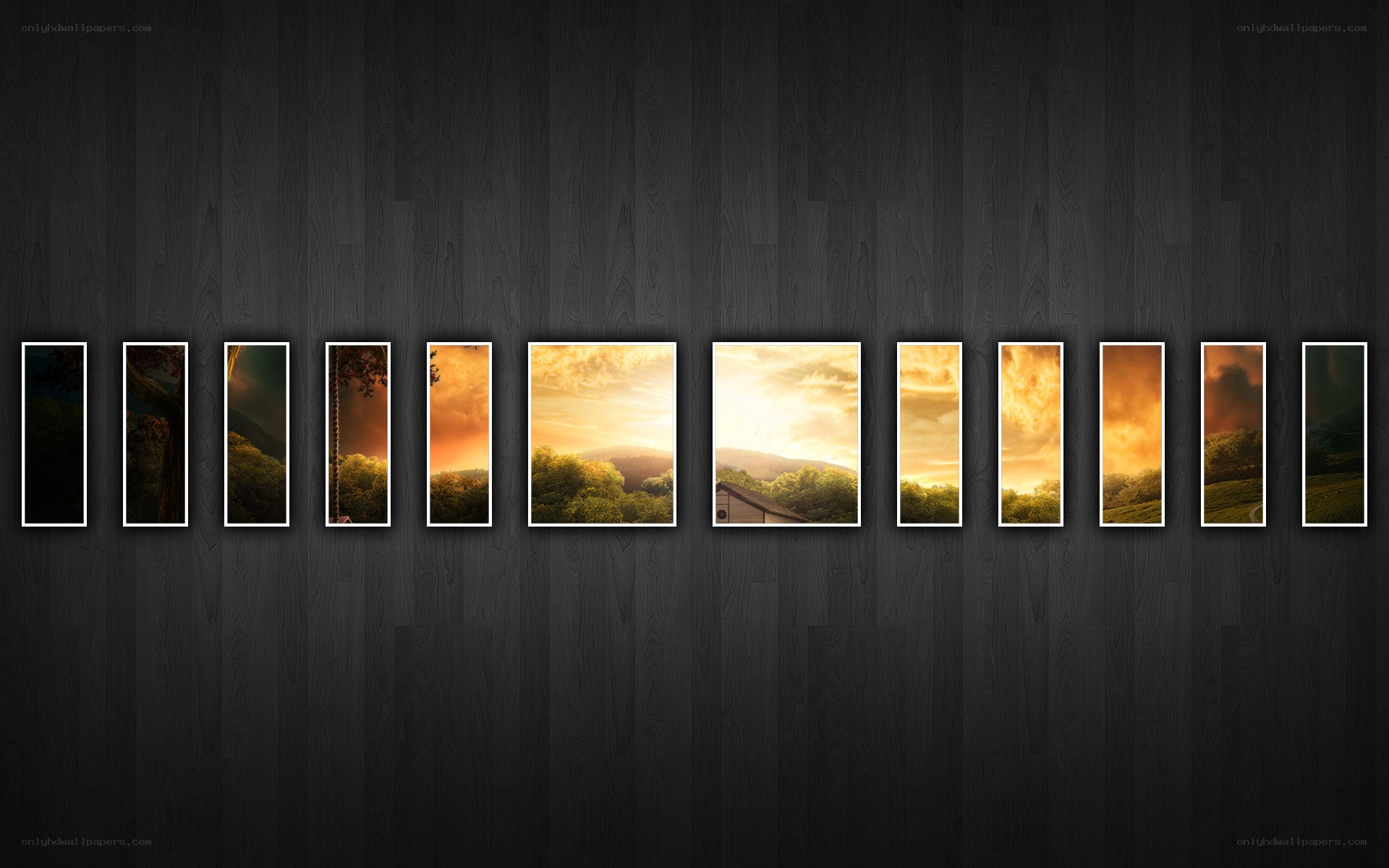 Sunset landscape collage