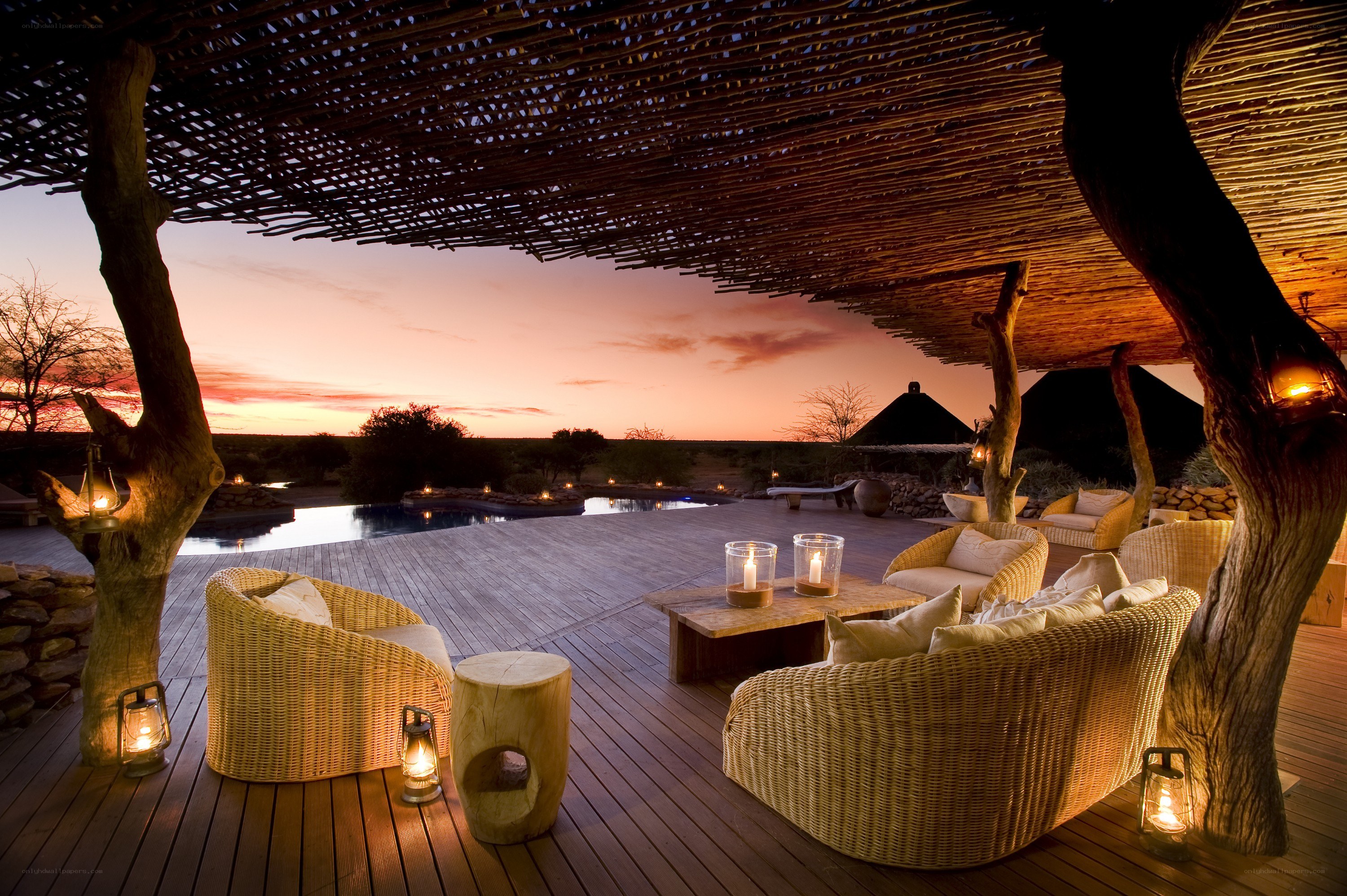 sunset lounge by the pool