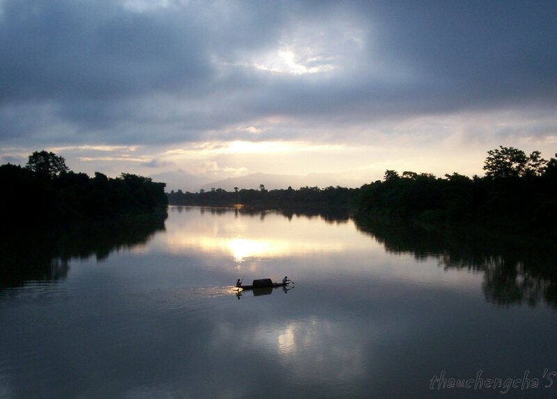 Sunset on a calm river