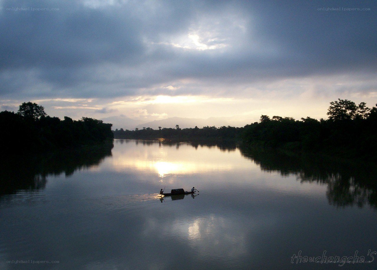 Sunset on a calm river