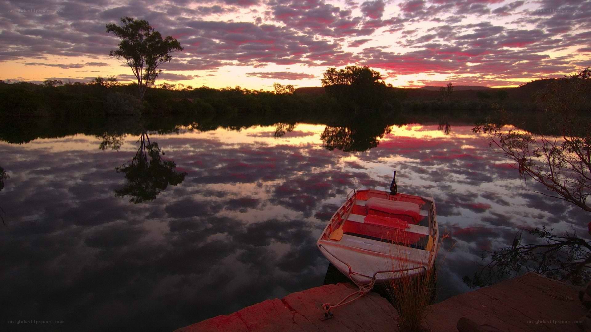 Sunset on a calm river