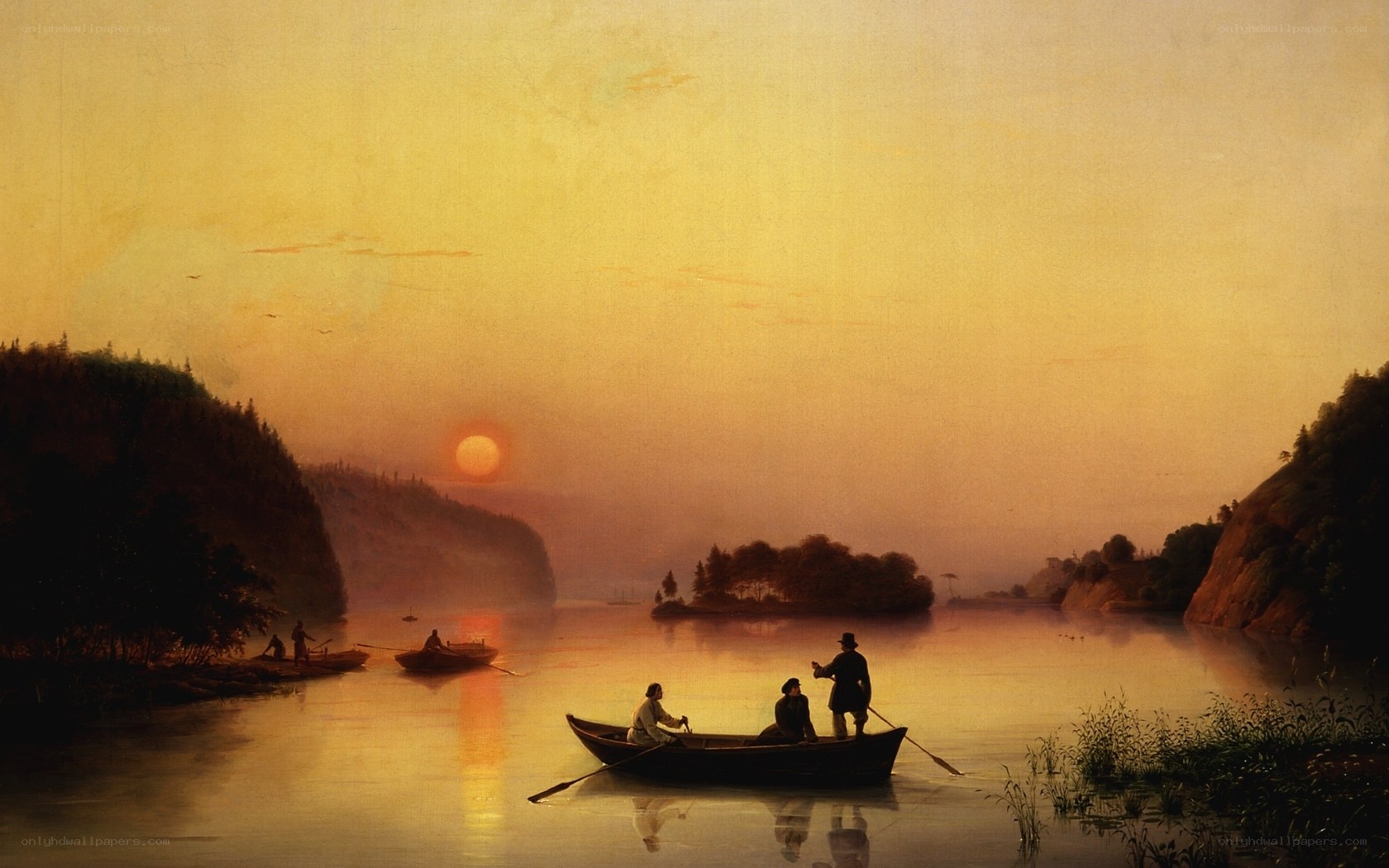 Sunset on a calm river