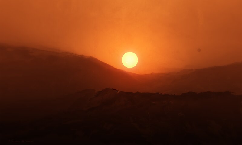 Sunset on a distant planet