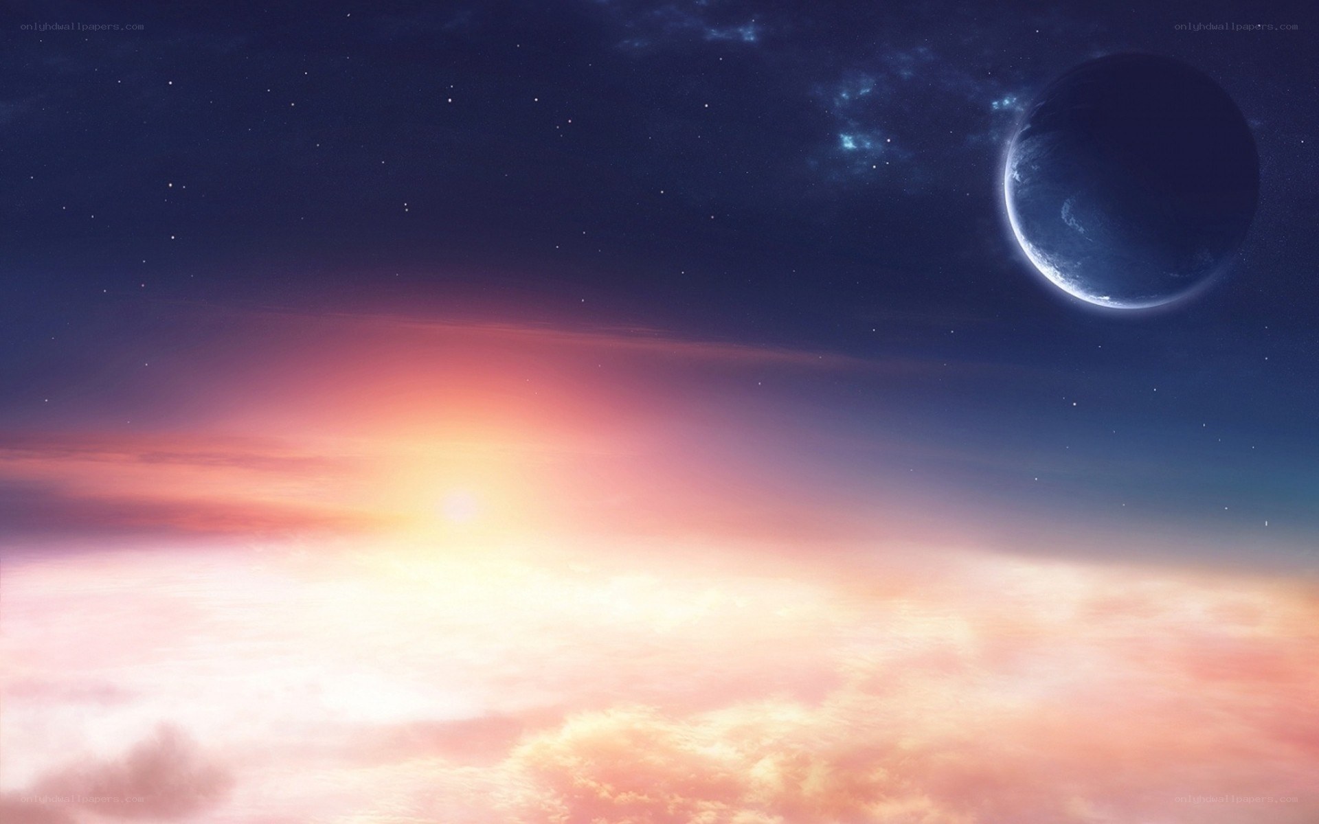 sunset on a distant planet