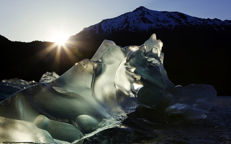 Sunset on a glacier