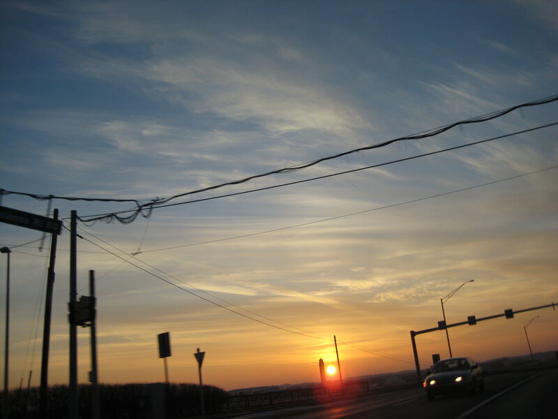 Sunset on a highway