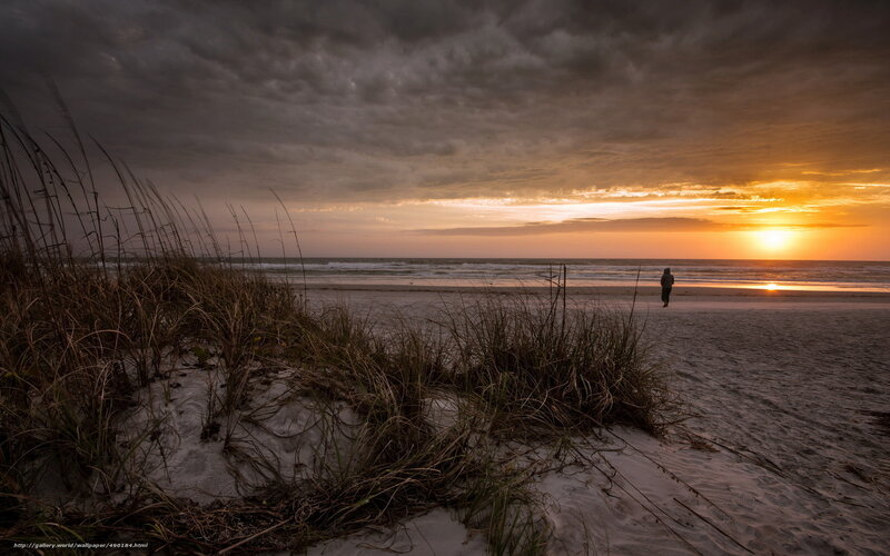 Sunset on a lonely beach