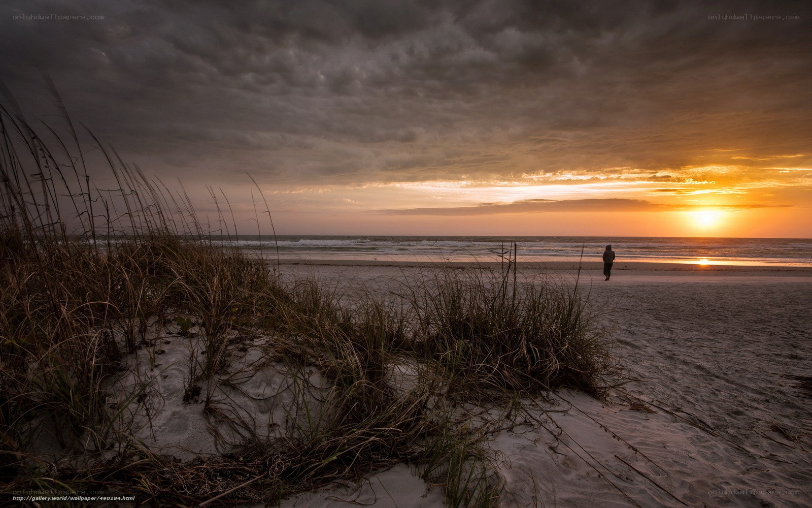 Sunset on a lonely beach