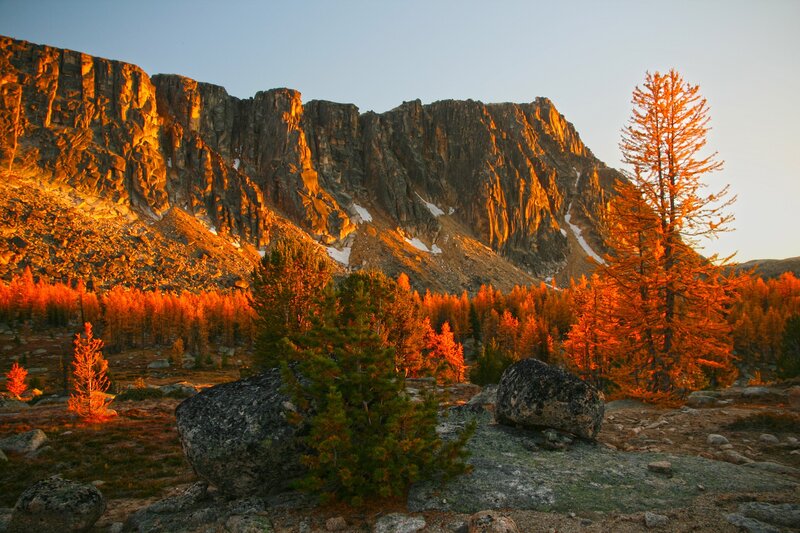 Sunset on a mountain ridge