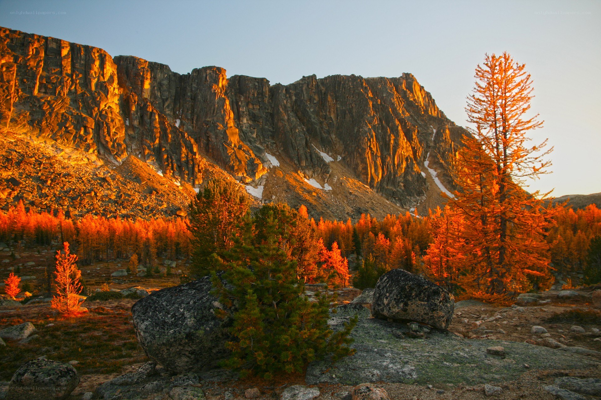 Sunset on a mountain ridge
