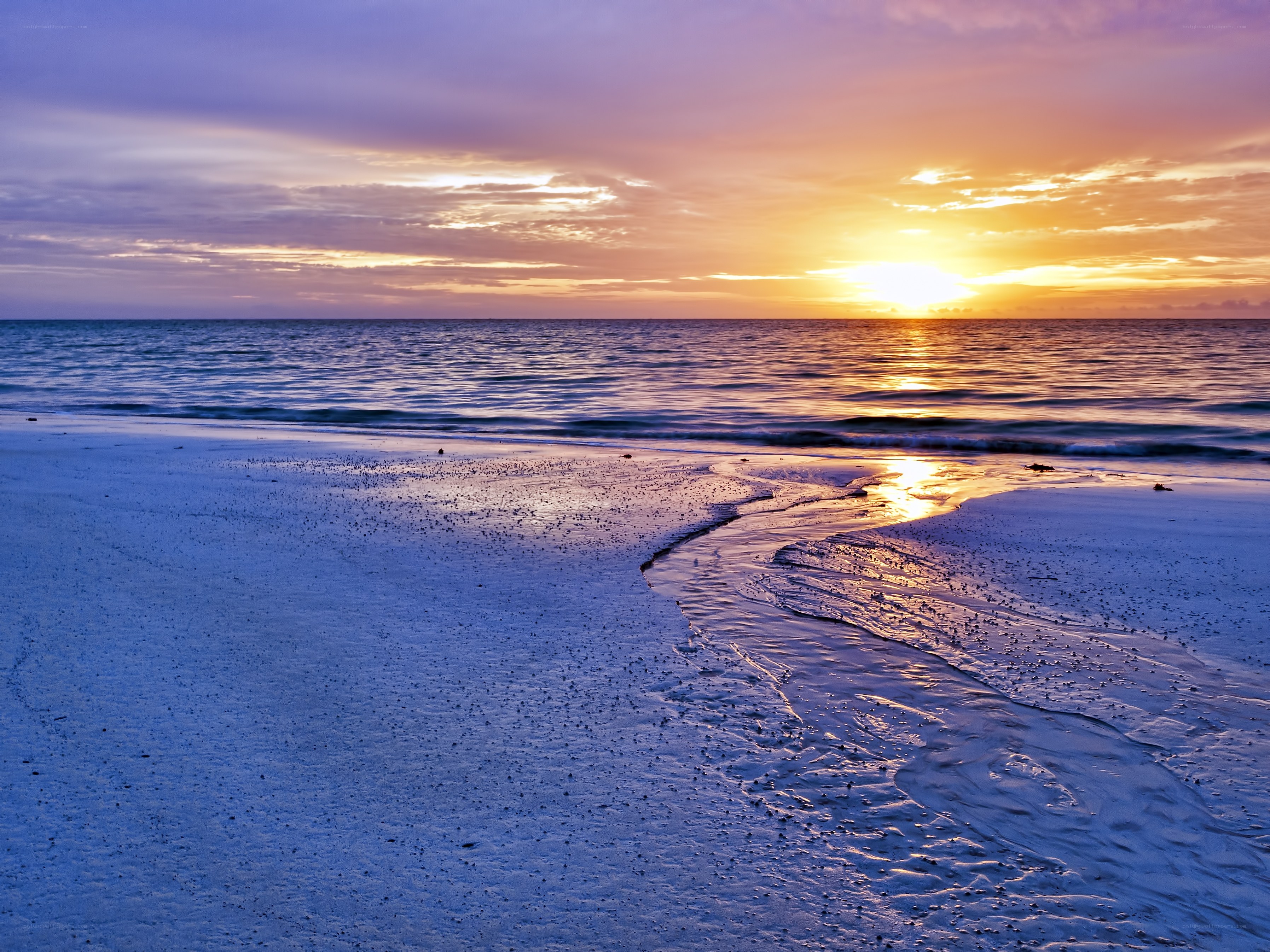 sunset on a quiet beach