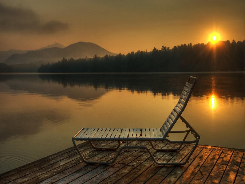 Sunset on a quiet lake
