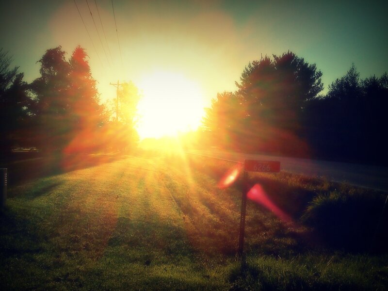 Sunset on a quiet road