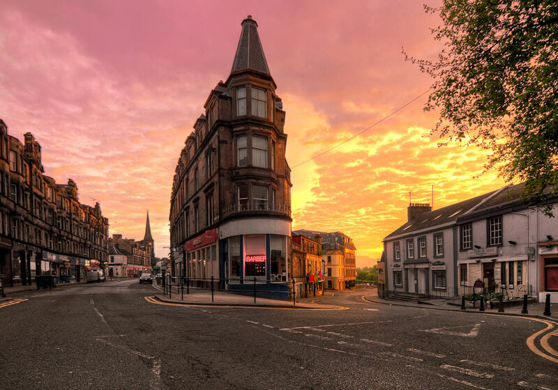 Sunset on a quiet street