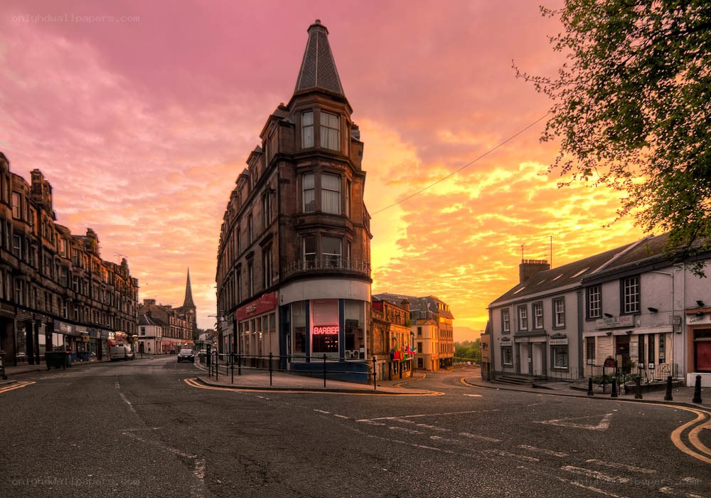 Sunset on a quiet street