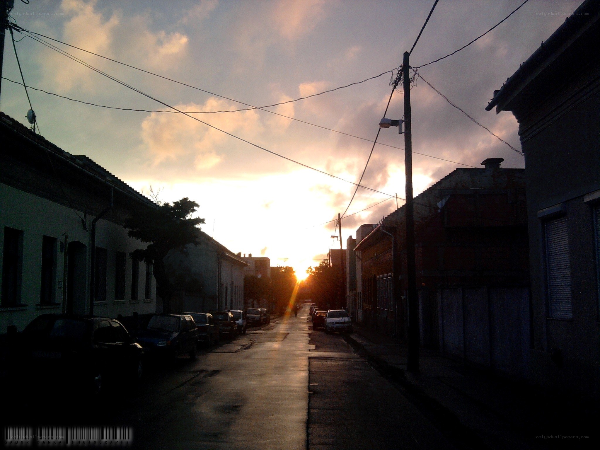 Sunset on a quiet street