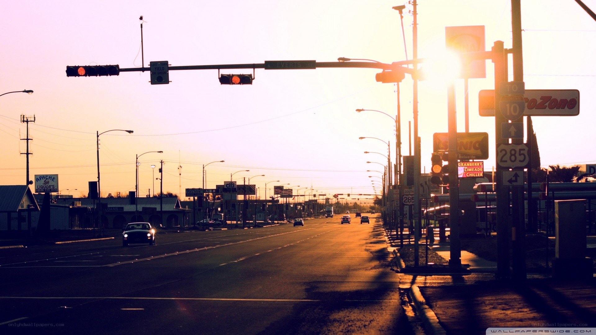 Sunset on a quiet street