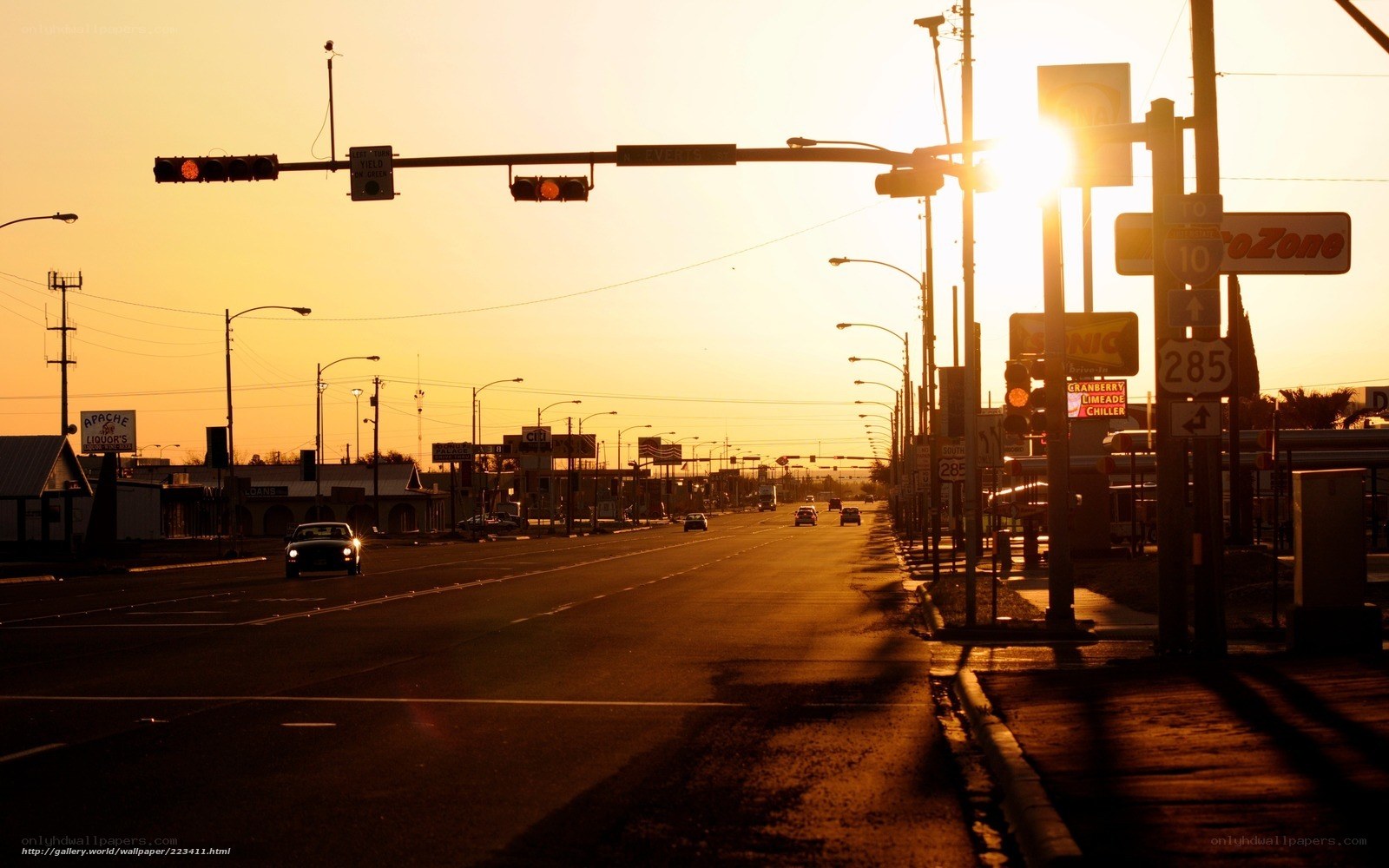 Sunset on a quiet street