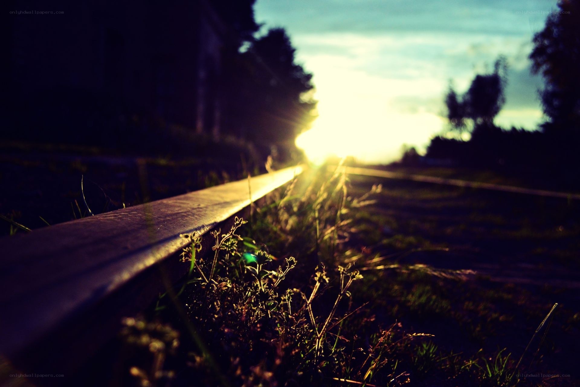 Sunset on a railway track