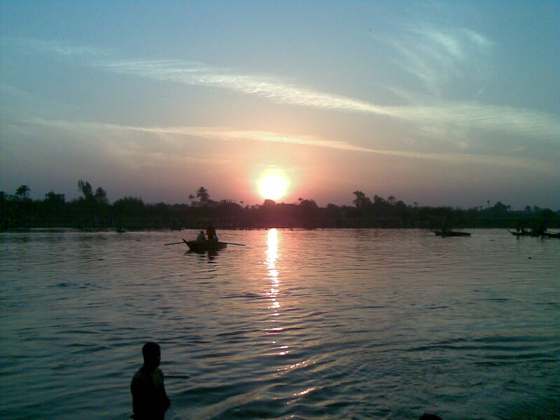 Sunset on a river