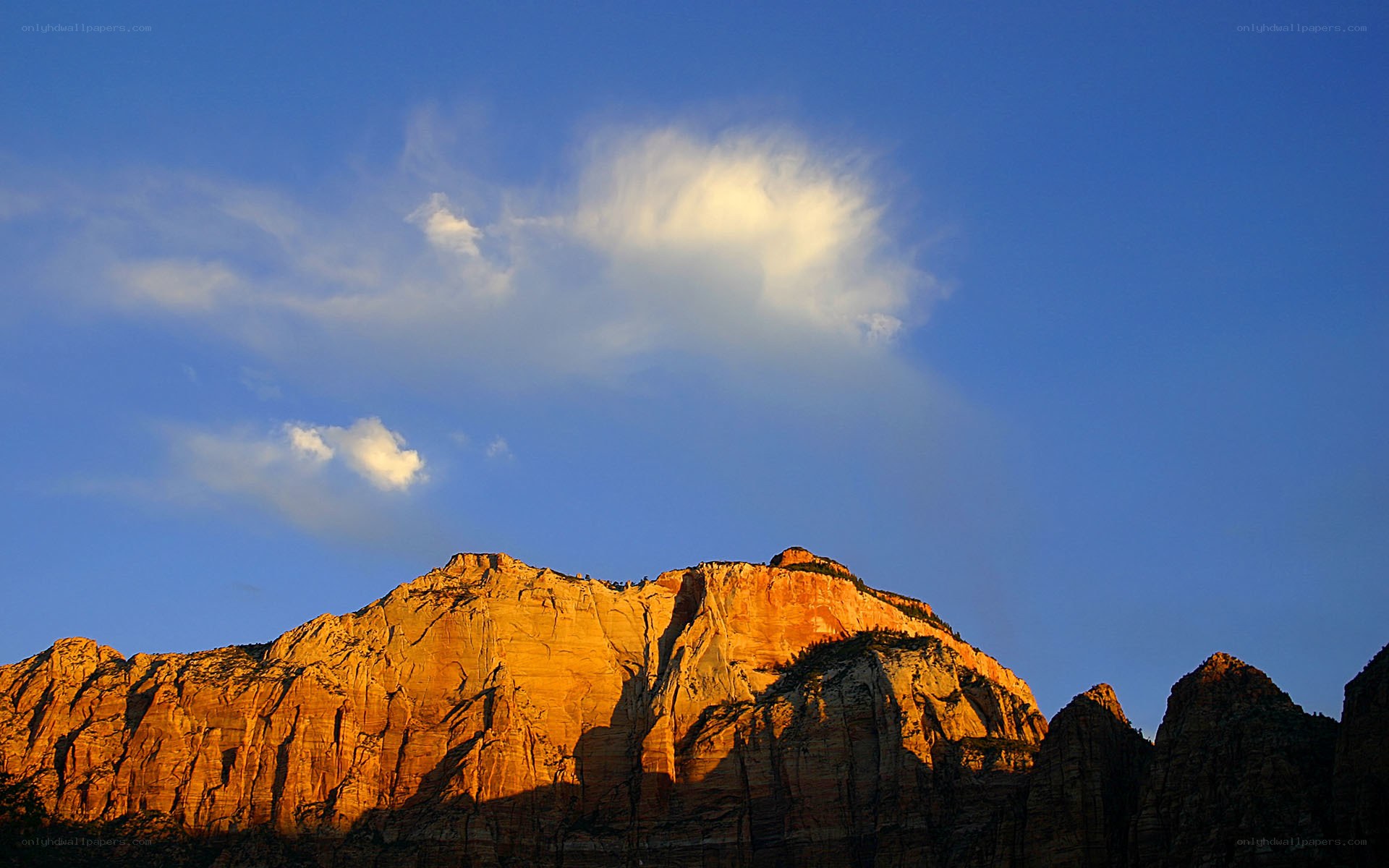 Sunset on a rocky mountain