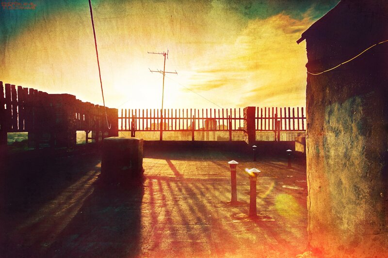 Sunset on a rooftop