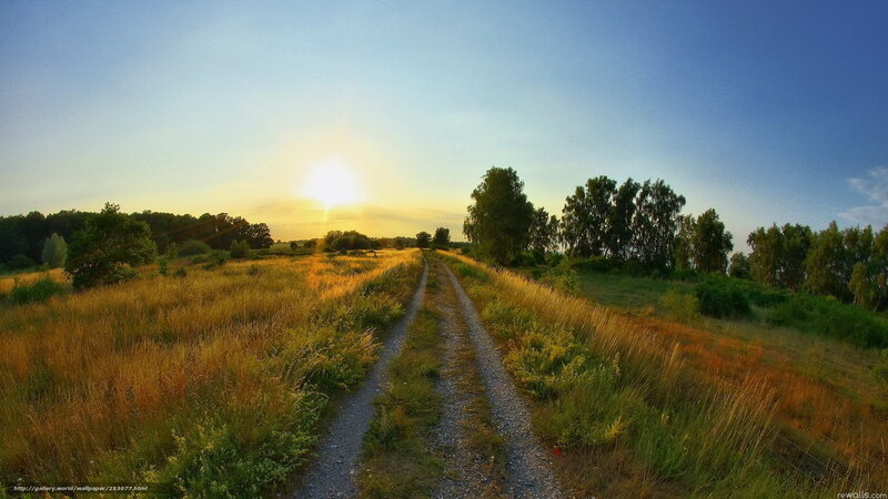 Sunset on a rural path