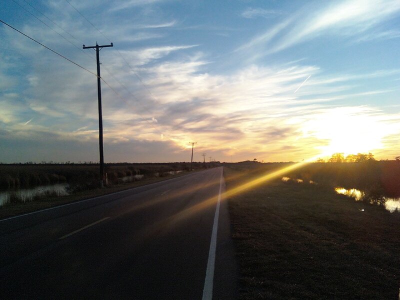 Sunset on a rural road