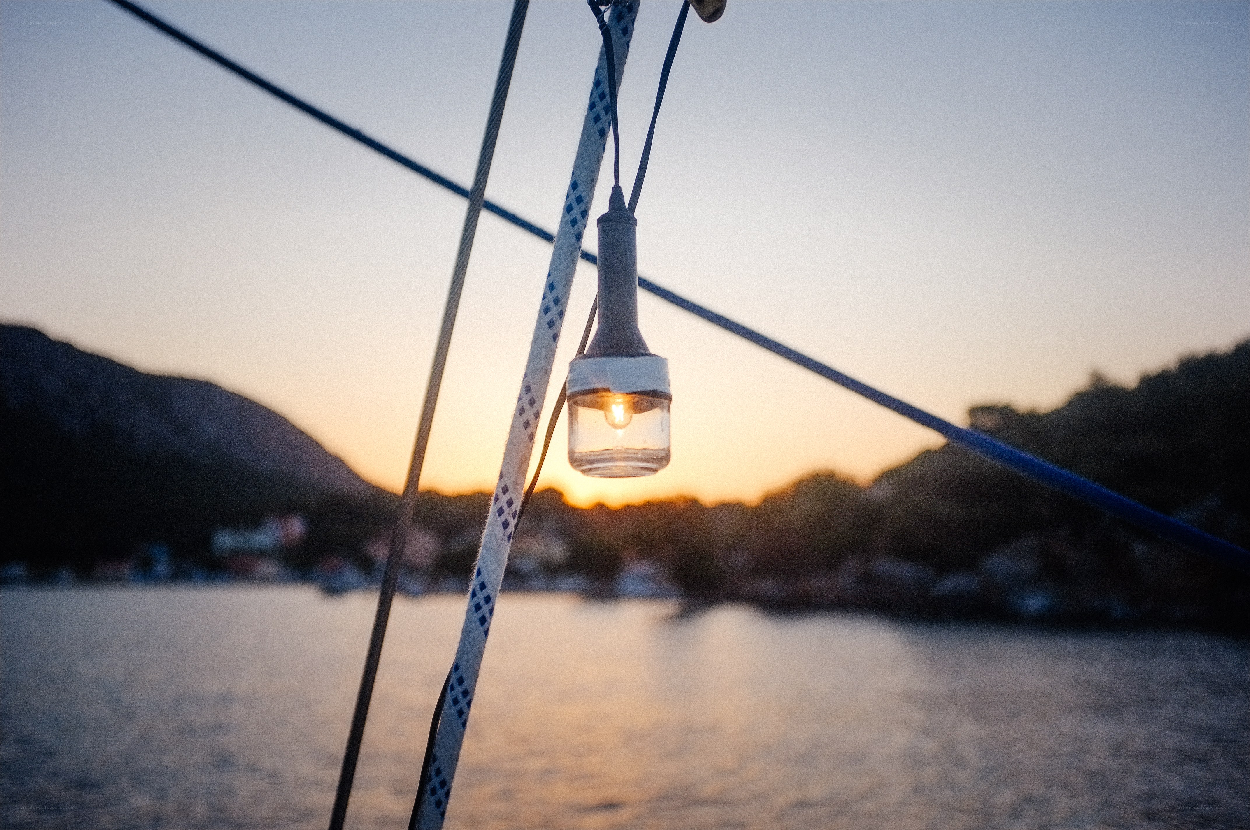sunset on a sailboat