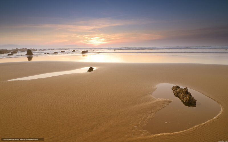 Sunset on a sandy beach