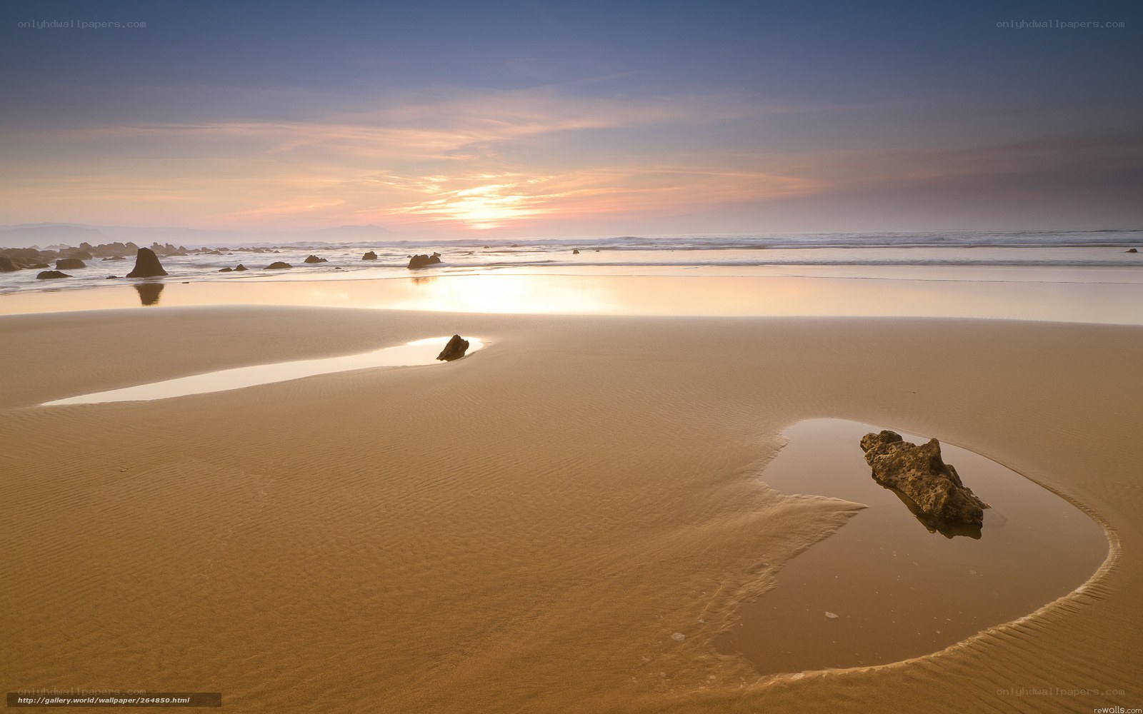 Sunset on a sandy beach